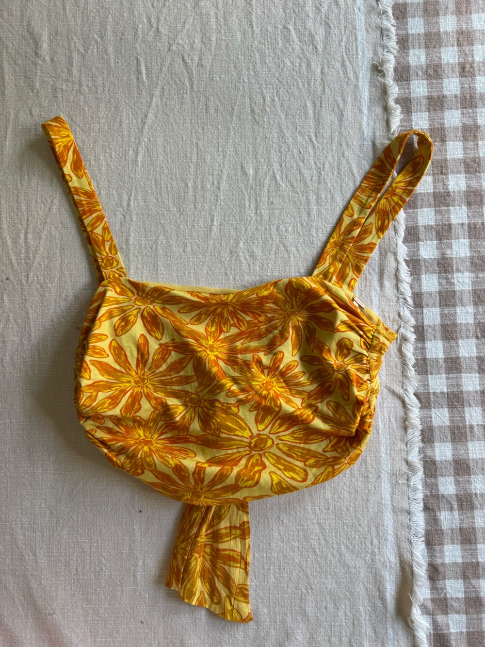 Free People Yellow & Orange Floral Crop Top
